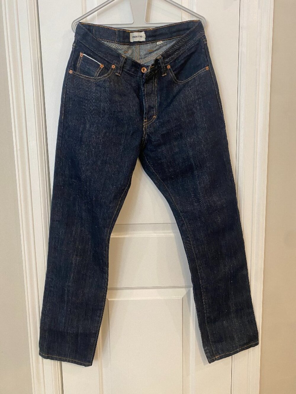 Taylor Stitch Mens Democratic Fit Selvedge Jeans 33x32 | Dark Raw Indigo
